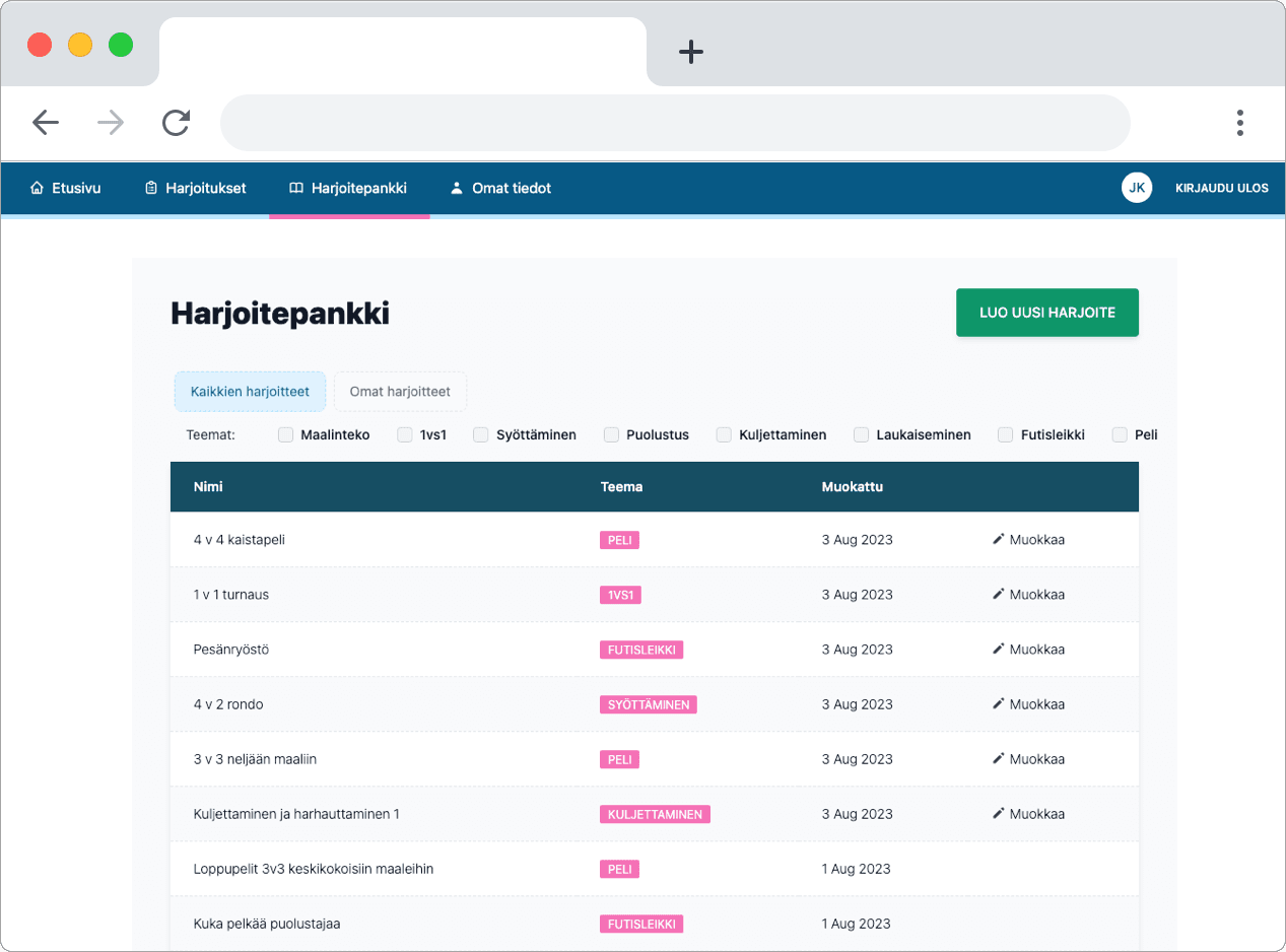 Nettikoutsin harjoitearkisto